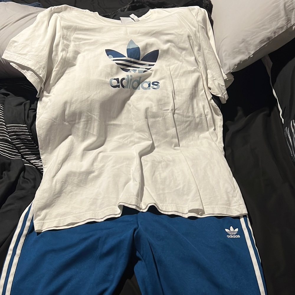 Adidas track pants and t-shirt set